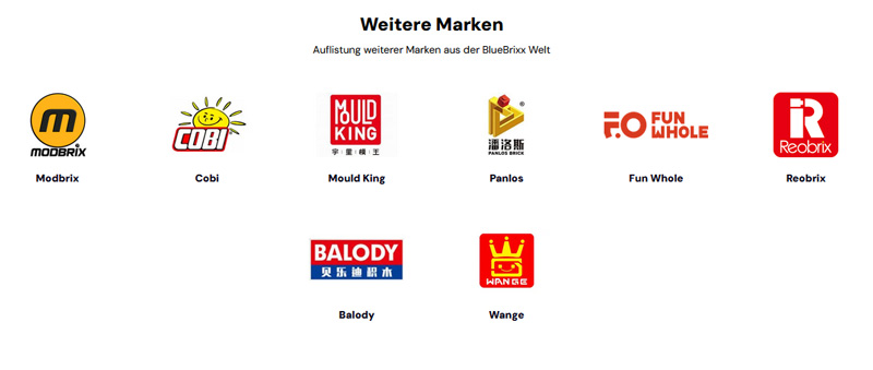 BlueBrixx FAQ neuer Onlineshop Marken