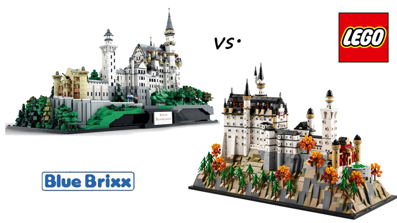 Neuschwanstein LEGO Bluebrixx Vergleich Titel