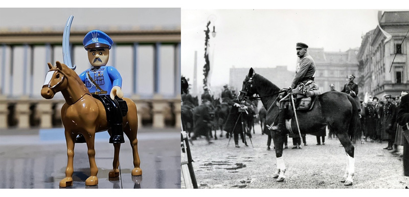 COBI GWP 1394 Minifigur Marschall Piłsudski und Original