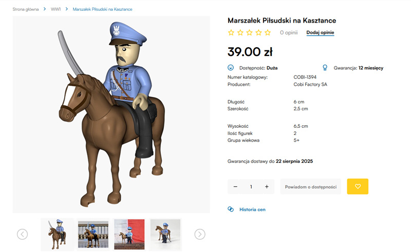 COBI GWP 1394 Minifigur Marschall Piłsudski Artikelseite