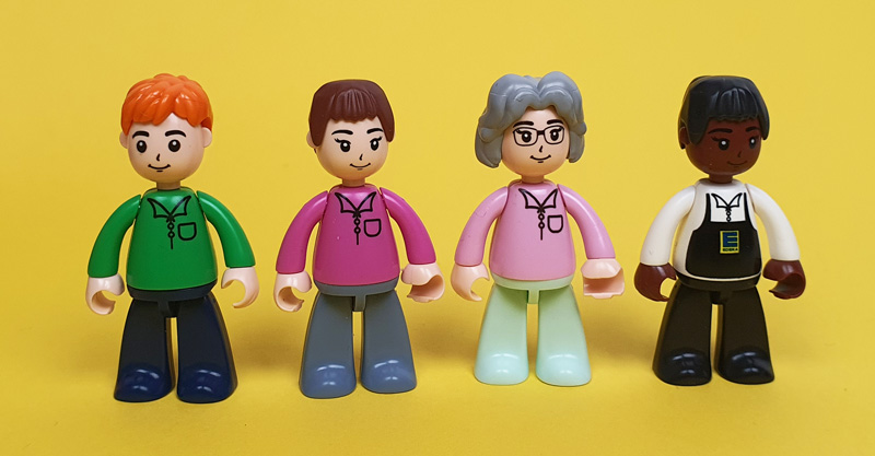 Edeka Blockz Minifiguren gebaut Vorderseite