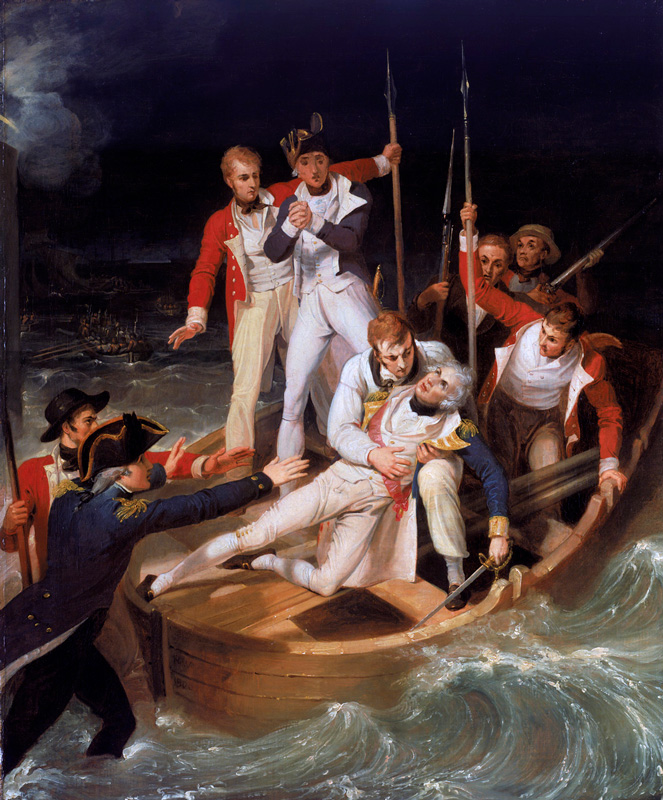 Horatio Nelson Verwundung Seeschlacht von Santa Cruz Gemälde Richard Westall
