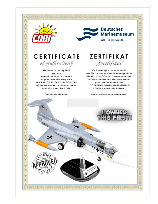 COBI 5907 Starfighter Zertifikat exklusiv