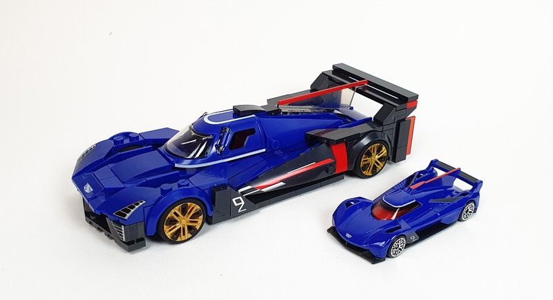 Mattel Brick Shop Cadillac Project GTP Hypercar JFR89 gebaut mit Die Cast
