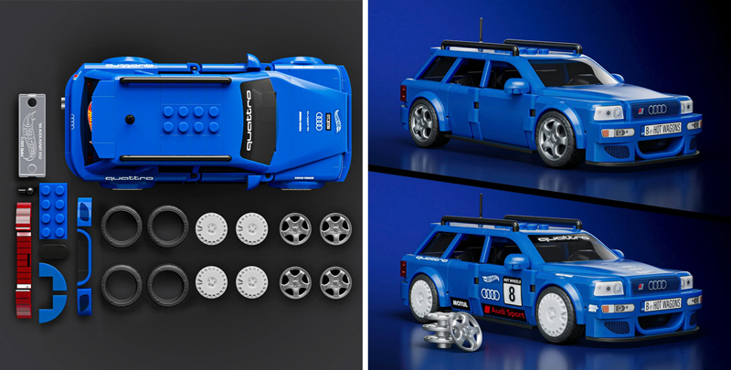 Mattel Brick Shop Hot Wheels JGR28 Audi Avant RS2 Set Details