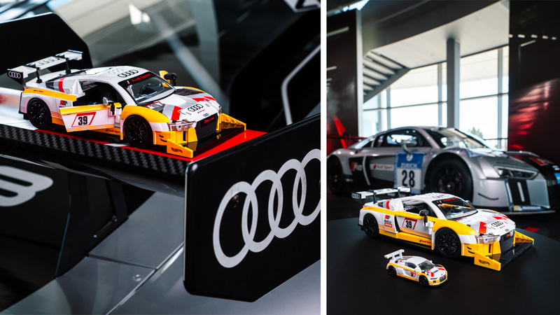 Mattel Brick Shop Hot Wheels JFT18 Audi R8 LMS Set und Original