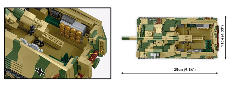 COBI 2663 Panzerhaubitze "Hummel" Sd. Kfz. 165 Details und Maße