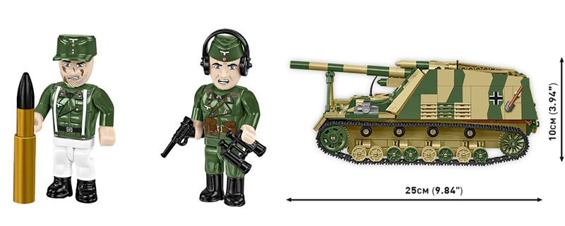 COBI 2663 Panzerhaubitze "Hummel" Sd. Kfz. 165 Maße und Figuren
