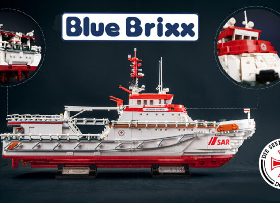 Seenotrettungskreuzer Hermann Marwede schwimmt in den BlueBrixx Onlineshop