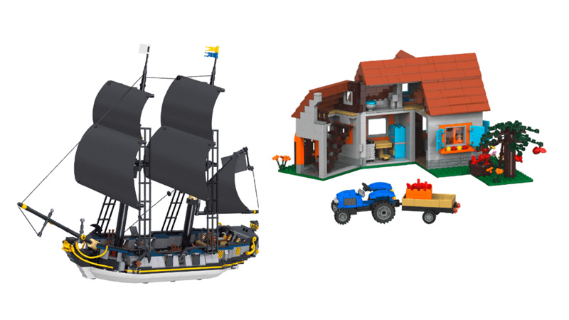 Aldi Toylino Klemmbausteine Piratenschiff Bauernhaus