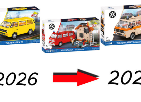 Letzte COBI Neuheiten für 2025: Veröffentlichung von drei Volkswagen T3 Sets vorgezogen Letzte COBI Neuheiten für 2025: Veröffentlichung von drei Volkswagen T3 Sets vorgezogen