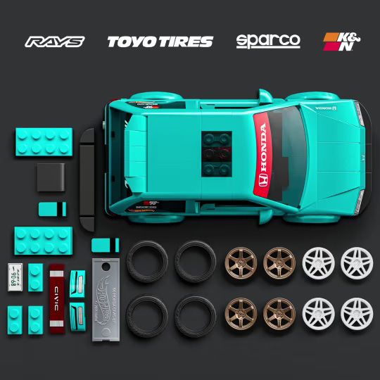 Mattel Brick Shop JHF62 Custom ’90 Honda Civic Ef