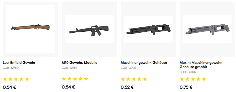 COBI MOC Waffen Einzelteile