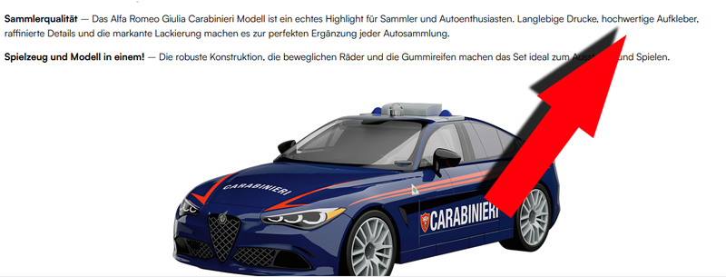 COBI Alfa Romeo carabinieri Aufkleber Produktbeschreibung