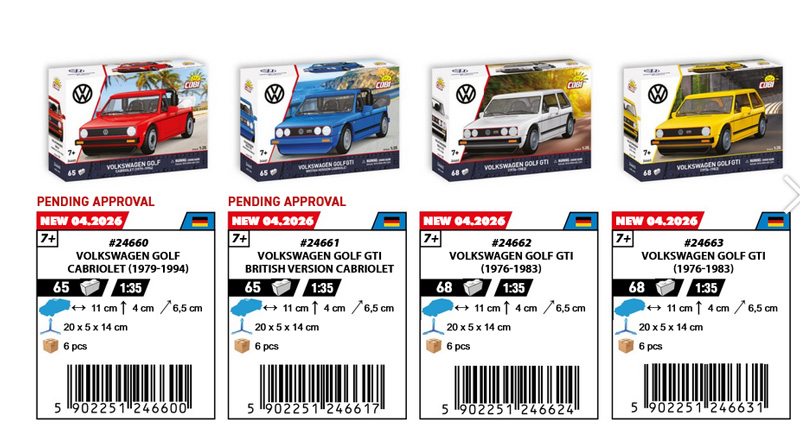 COBI neue VW Sets 2026 kein Pad Printed Hinweis