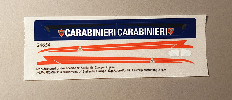 COBI Alfa Romeo Giulia Quadrifoglio Carabinieri 24654 Aufkleber