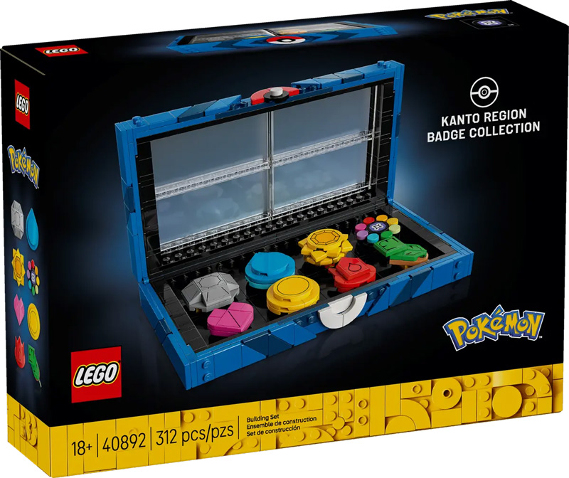 LEGO Pokémon 40892 Kollektion mit den Orden der Kanto-Region