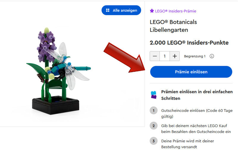 LEGO Insiders Prämie Libellengarten 6615075
