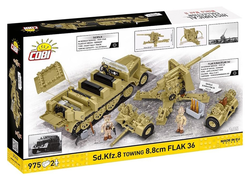 COBI 3143 Sd. Kfz. 8 Towing 8.8 cm Flak 36 Box