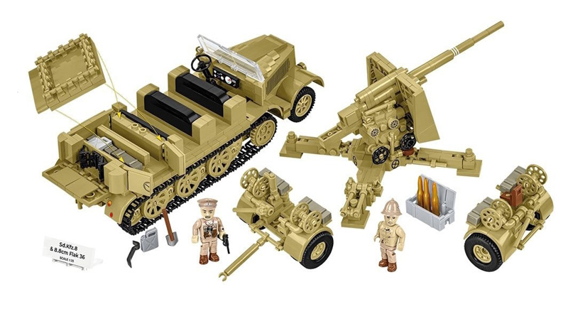 COBI 3143 Sd. Kfz. 8 Towing 8.8 cm Flak 36 Set