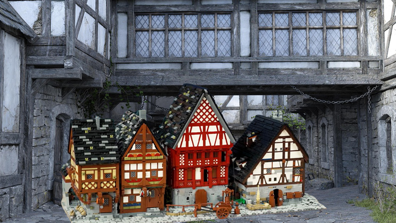 BlueBrixx Mittelalterlicher Straßenzug Badehaus 109218 Titel