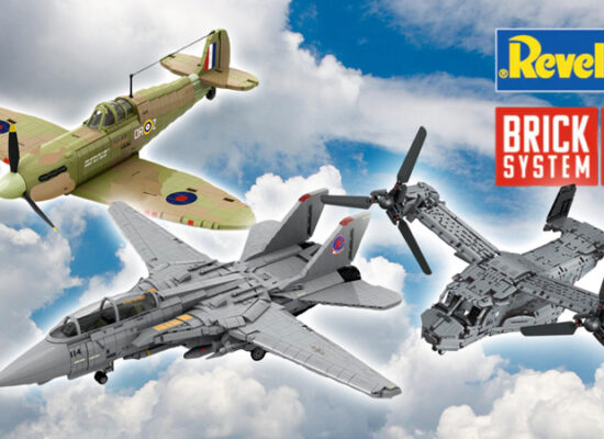Revell Brick System: Top Gun F-14A Tomcat, V-22 Osprey und Iron Maiden Spitfire neu 2026 Revell Brick System: Top Gun F-14A Tomcat, V-22 Osprey und Iron Maiden Spitfire neu 2026