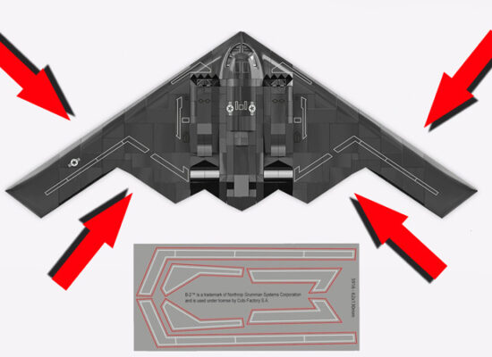 Diese Aufkleber sind in der B-2 Spirit von COBI enthalten Diese Aufkleber sind in der B-2 Spirit von COBI enthalten