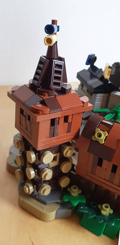 BlueBrixx Burg Blaustein – Bergfried und Vorburg gebaut