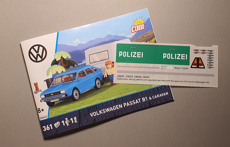 COBI Volkswagen Passat B1 & Caravan 24643 Aufbau Stickerbogen
