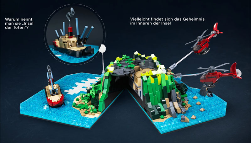 BlueBrixx Toteninsel Diorama Drei Fragezeichen 108817