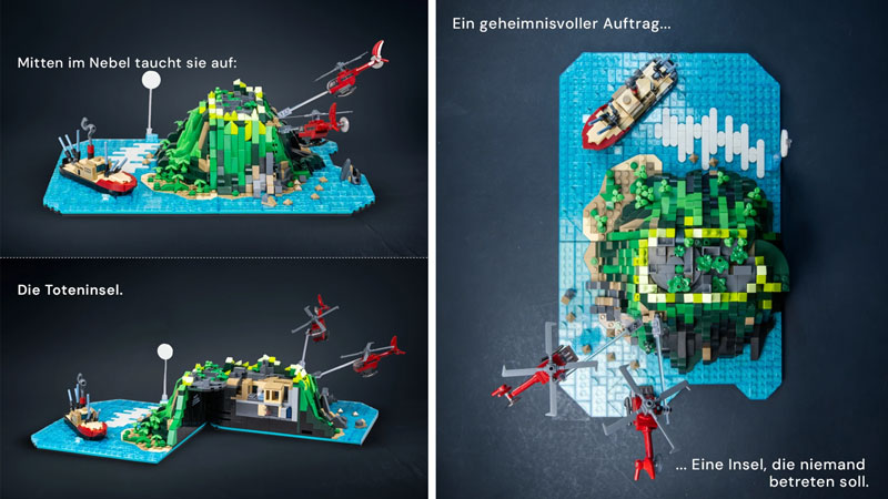 BlueBrixx Toteninsel Diorama Drei Fragezeichen 108817
