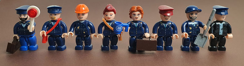 BlueBrixx Minifiguren Deutsche Bundesbahn Personal 108565 Figuren aufgebaut