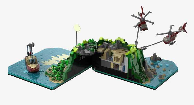 BlueBrixx Toteninsel Diorama Drei Fragezeichen 108817