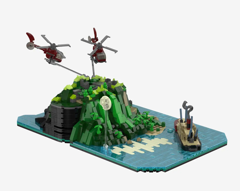 BlueBrixx Toteninsel Diorama Drei Fragezeichen 108817