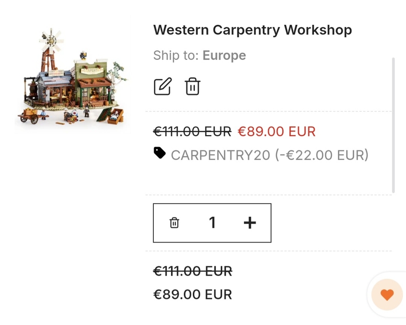 Lumibricks Sale Beispiel Westerntischlerei