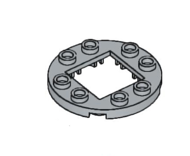 Runde 4x 4 Platte mit 2x2 Loch geschützt Bluebrixx