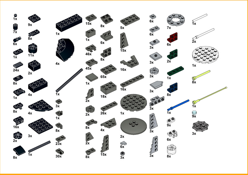Modbrix Planetenzerstörer 106743 altes Set Teileliste