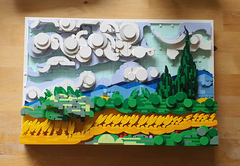 Lumibricks Weizenfeld mit Zypressen 21001 Aufbau Baufortschritt