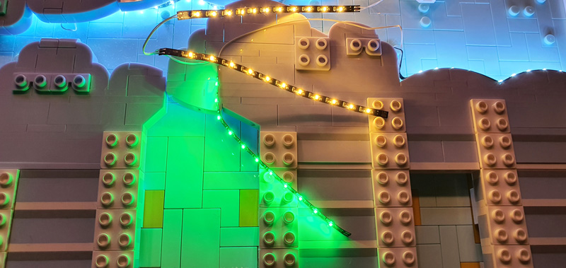 Lumibricks Weizenfeld mit Zypressen 21001 Aufbau Beleuchtung