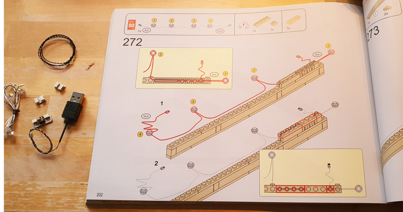 Lumibricks Weizenfeld mit Zypressen 21001 Aufbau Beleuchtung