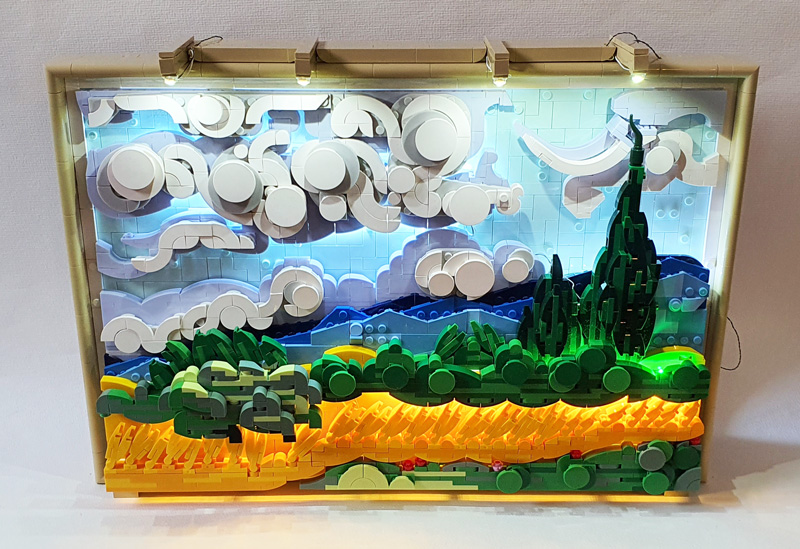 Lumibricks Weizenfeld mit Zypressen 21001 gebaut mit Licht