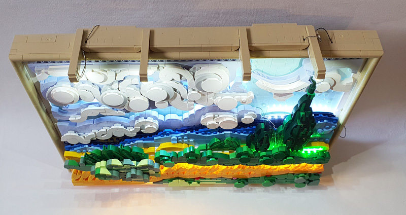 Lumibricks Weizenfeld mit Zypressen 21001 gebaut mit Licht