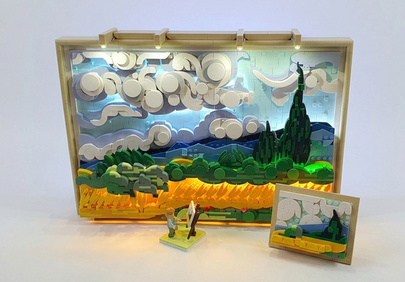 Lumibricks Weizenfeld mit Zypressen 21001 gebaut mit Licht