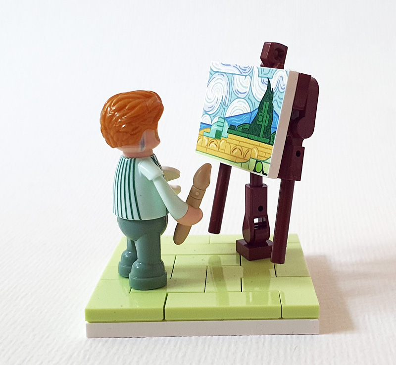 Lumibricks Minifigur Vincent van Gogh mit Staffelei