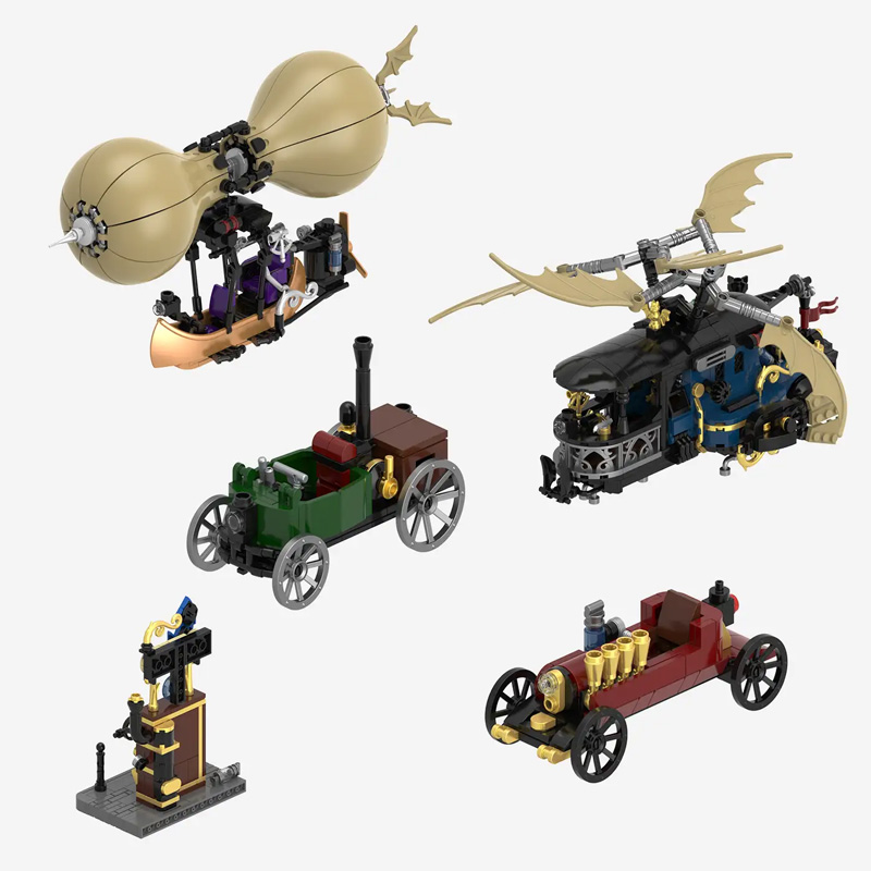 BlueBrixx Steampunk Motorwagen und Flugmaschinen (108935) Rendering