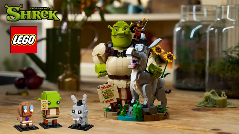 LEGO 72423 Shrek, Esel & Der Gestiefelte Kater Brickheadz 40923 Titel