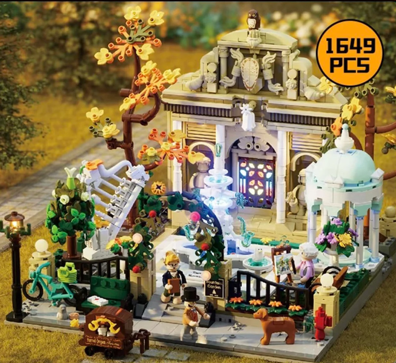 Lumibricks Corner Fountain Garden