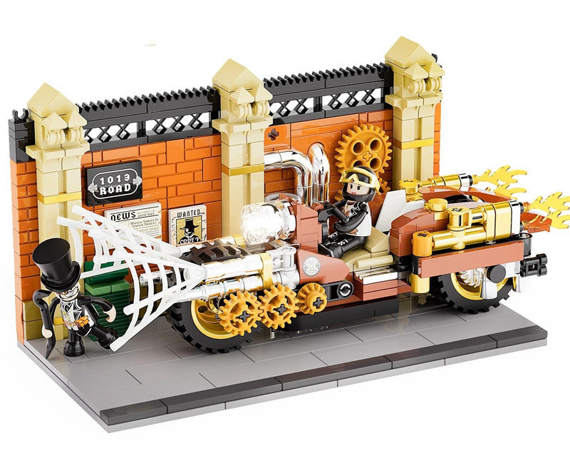 Funwhole/Lumibricks F9067 Motorcycle-Pursuit / Steampunk-Motorradverfolgung