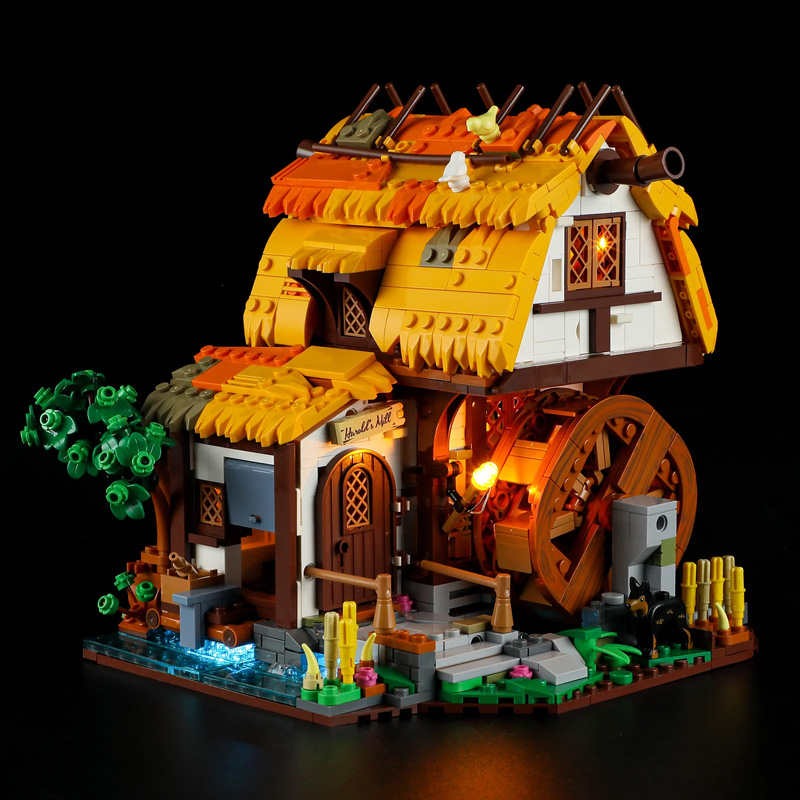 Funwhole/Lumibricks F9061 Water Mill Mittelalterliche Wassermühle