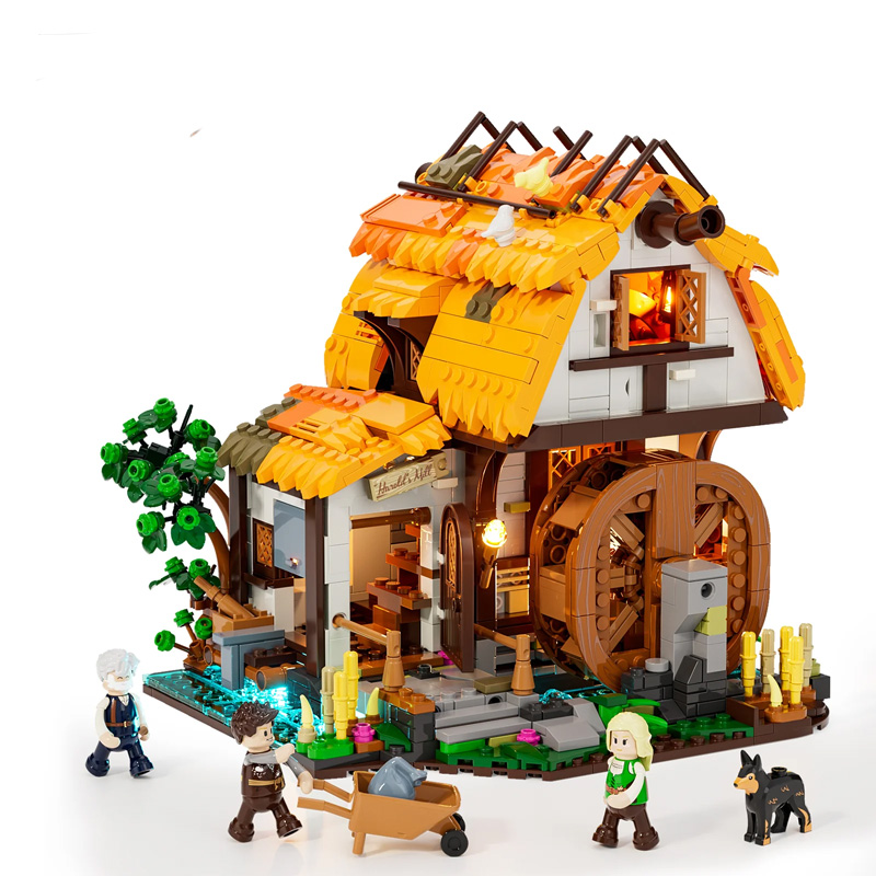 Funwhole/Lumibricks F9061 Water Mill Mittelalterliche Wassermühle